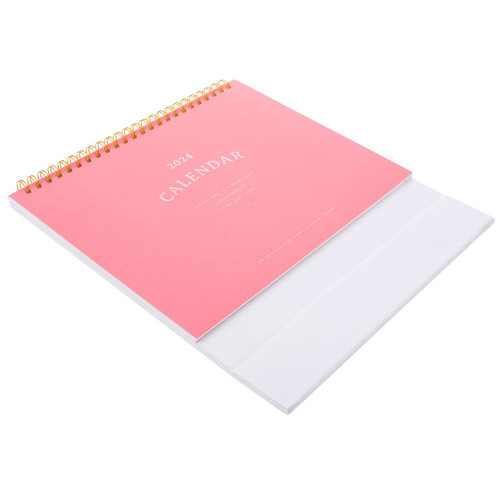 STOBOK Office Decor Home Decor Monthly Calendar Ornament Table Calendar 2024 Countdown Calendar Flip Calendar 2024 Calendar Desk Desktop Calendar Clamshell Vertical Check in Paper