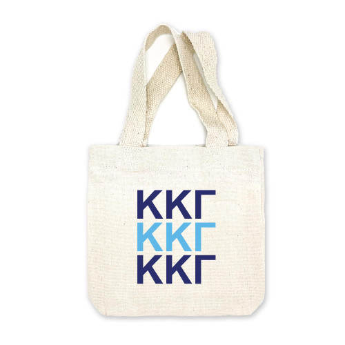 sockprints Kappa Kappa Gamma Mini Tote Bag with Greek Letters - Gift Tote Bags for Sorority - Mini Goodie Bag - Sorority Gift Bag
