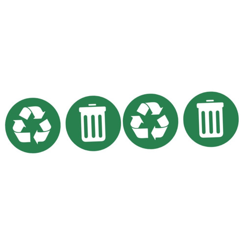 Zerodeko 4 pcs Trash can Stickers Decorative Trash can Round Labels Compost Trash can Recycle Label Trash Decals Vinyl Recycle Sign Waste Sorting Decals Garbage Can Sticker Decorate PVC