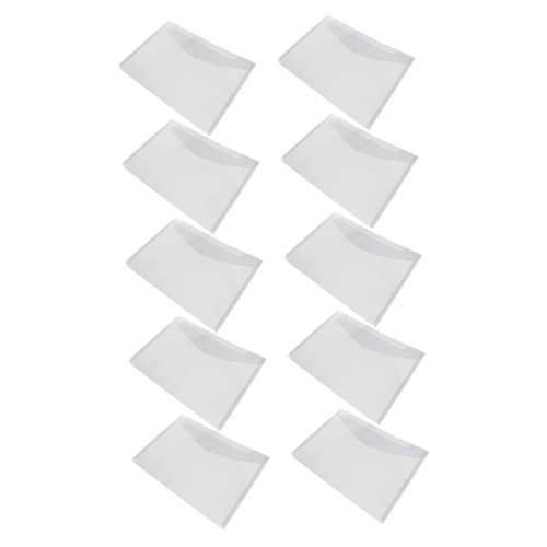 1 10pcs Transparent File Bag Snap Button File Bag Document Organizer Clear Document Holder Document Folder File Folder Buckle File Bag File Bags Pp A4 Frosted Storage Bag