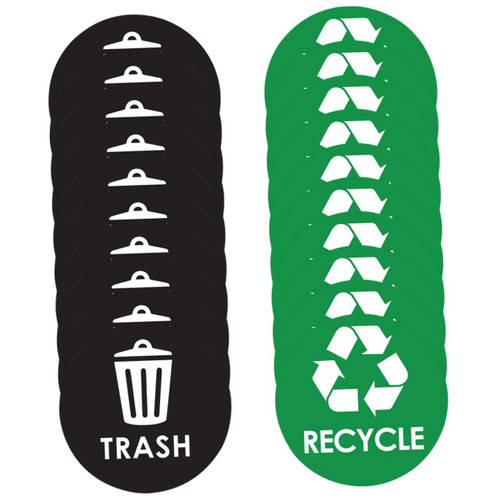 Didiseaon 1 Set Self Adhesive Recycling Stickers Trash Can Symbol Adhesive Recycle Sticker Trash Logo Sign Trash Can Recycle Decals Outdoor Garbage Bin Waste Sorting Stickers Water Proof PVC
