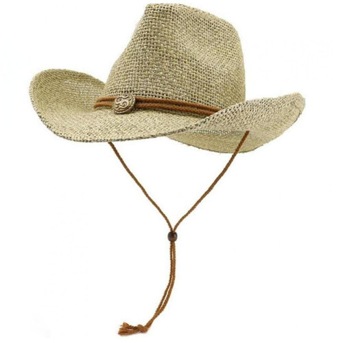 TOSSPER Straw Hat Western Cowboy Hat Outdoor Beach Hat Visor for Men Women Retro Summer Wide-Brimmed Cowboy Hat Multicolor
