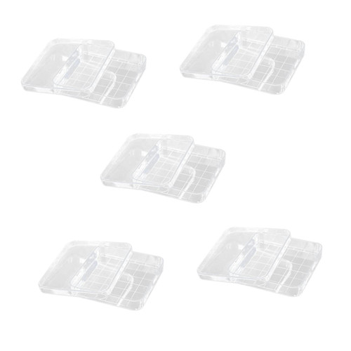SOLUSTRE 5pcs Set Petri Dish Glass Petri Plate Biological Clear Dish Science Projects Dishes Laboratory Dish Petri Plate with lid Seeding lab Dish to liquidate Plastic Disposable 100mm
