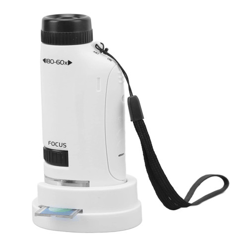 Mini Microscope, Handheld Soft Light 60x to 120x Small Mini Portable Microscope for Microbiological Observation for Kids