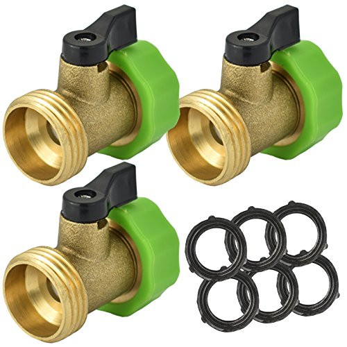 OurRich Single Shutoff Hose Coupling HeavyDuty BrassHoseConnector / 6 Extra Rubbers / 3units