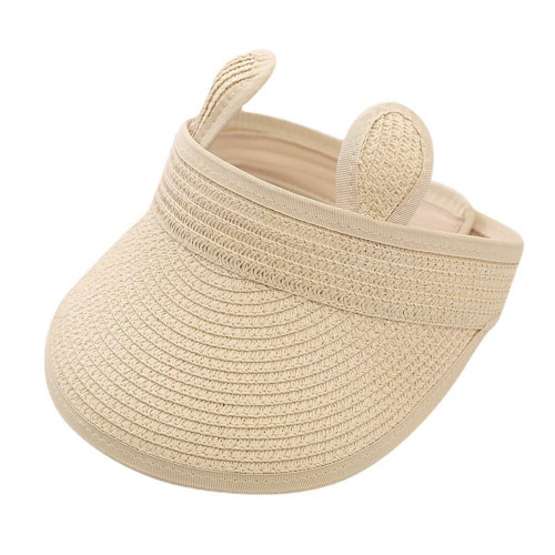 Sun Visor Hat for Kids Foldable Straw Beach Hat Cute Rabbit Ears Sun Protection Caps for Boys Girls Adjustable Wide Brim Visor Summer Outdoor Breathable Sun Hat Beige Sun Visor Hat for Kids Foldable Straw Beach Hat Cute Rabbit Ears Sun Protection Caps for Boys Girls Adjustable Wide Brim Visor Summer Outdoor Breathable Sun Hat Beige