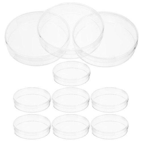 Luxshiny 10pcs Culture Plate Plant Cell Dish Petri Plates Agar Dish Cell-culture Petri Plate Lab Clear Petri Dish Tissue Culture Dish Petri Dish Plates Plastic Flat With Cover