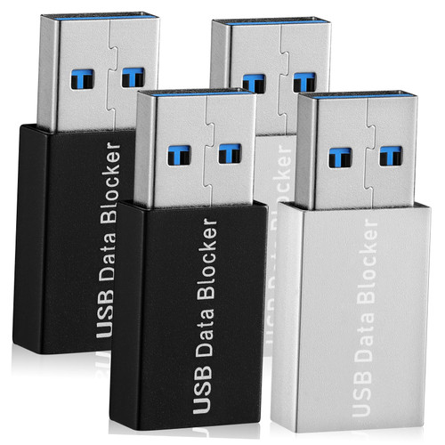 KJHBV 4pcs Anti-Hacking Blocker Fast Charging Data Blocker USB Charge Blocker Data Blocker for Laptops USB Blocker for Laptops USB Blocker Charger Power Supply Aluminum Alloy Cell Phone