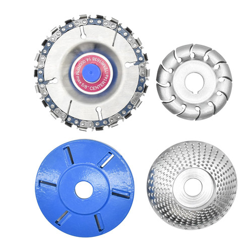 Wood Grinding Wheel 12 Teeth Wood Polishing Shaping Disc Angle Grinder Disc 6 Teeth Wood Turbo Carving Disc 22 Teeth Grinder Chain Disc for Woodworking Sanding Shaping Polishing