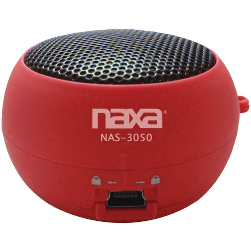 NAXA Electronics NAS-3050 Portable Speaker with Aux-In Function (Red)
