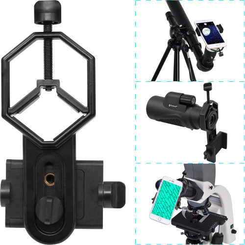 Tydeux Smartphone Telescope Adapter Camera Mount, Universal Phone Mount, Work with for Telescope Spotting Scope Microscope Monocular Binocular Tydeux Smartphone Telescope Adapter Camera Mount, Universal Phone Mount, Work with for Telescope Spotting Scope Microscope Monocular Binocular