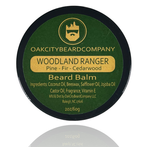 OakCityBeardCo. - Woodland Ranger - 2 Ounce - Beard Balm - Pine - Cedarwood - Fir - Beard Conditioner