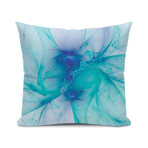 SARNFANS Spires Throw Pillow Cushion Cover,Modern Creative Computer Art Design,Decorative Square Accent Pillow Case,Blue 16x16 inch