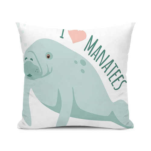 SARNFANS Animal Cushion Cover Throw Pillows for Couch & Farmhouse Bedroom Decor,I Love Animal Words,Print Decorative Square Home Accent Pillow Case,Green 16x16 inch