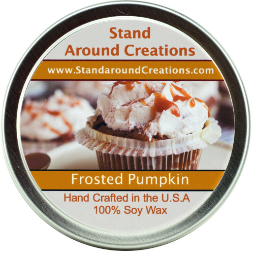 Stand Around Creations Soy Aromatherapy Candle - Scent: Pumpkin Crunch Cake 6oz White