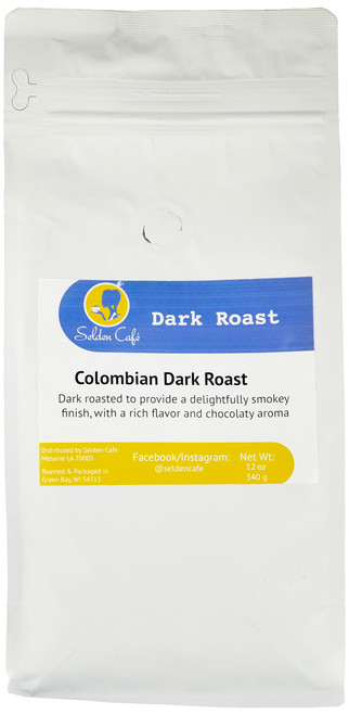 Selden Cafe - 100% Arabica Colombian Dark Roast Ground Coffee 12 ounces