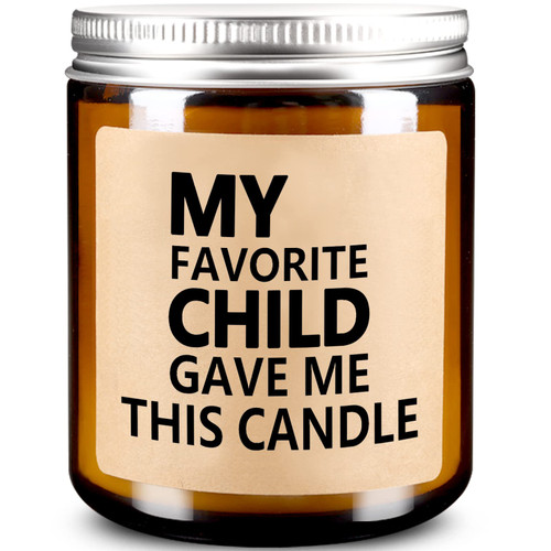 My Favorite Child Gave Me This Candle - Mom Dad Candle with Candlesnuffer - Mothers Father's Day Candles from Daughter - Gifts for Dad Mom from Son on Birthday - Lavender Scented Candles for Dad Mom