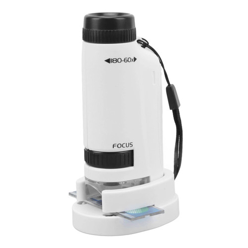 Mini Microscope, Handheld 60x to 120x Soft Light Mini Portable Microscope with LED Light for Observing