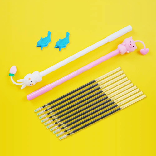 Learn-Journey Magic Practice Copybook Reusable,Handwriting Practice Ink Pen Magic Practice Pen Set Disappearing Ink Refill Animal Pen 2 Pens,10 Refills,2 Pen Holders