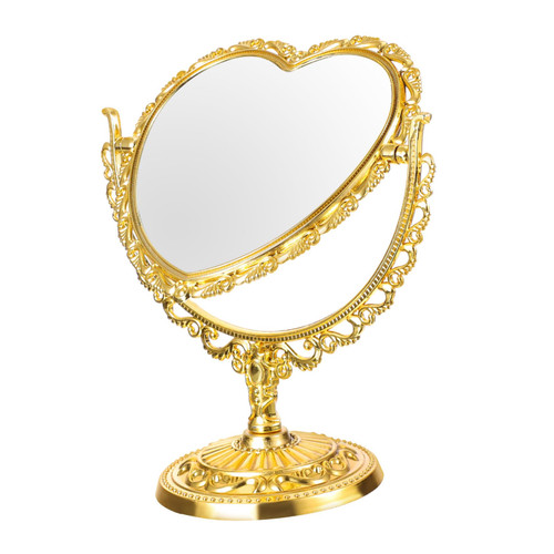 Ipetboom Double Side Mirror Vanity Mirror Handheld Mirror Heart Mirror Vanity Mirror Heart Mirror Handheld Vertical Dresser Double Sided Makeup Mirror Plastic Rotatable City ??center Miss