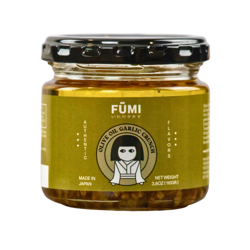 F?MI Crunchy Garlic Oil - Fried Garlic & Onion, Black Pepper & Parsley. Versatile Japanese Condiment - Crispy, Garlicky Umami Toppings - Add on Everything, 3.8 oz