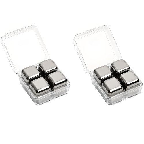 8 Stainless Steel Whiskey Ice Cubes Set, Whiskey Rocks Chilling Stones, Whiskey Stone Ice Cubes and Balls, Chilling Rocks, Bourbon Stones(25mm)