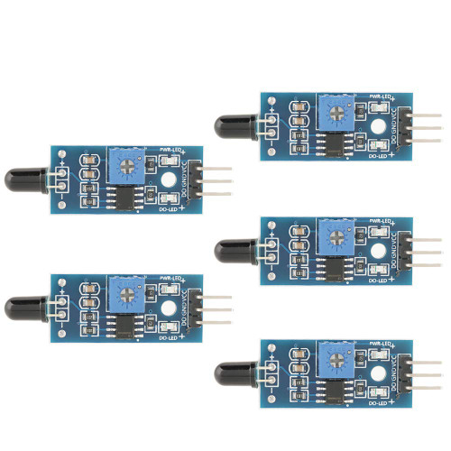 Oumefar 5 Pcs Compatible IR Infrared Flame Sensor Detection Module 3.3V-5V IR Flame Sensor Detector Module for Detecting Flame