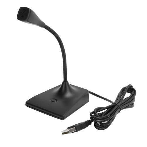 Mini USB Microphone for Computer, Gooseneck Conference Microphone in ADC Digital Audio Input USB Desktop Microphone for LaptopDesktop for SingingRecordingMeetingWeb Chat