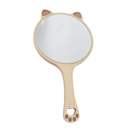 Ipetboom Hand Mirror Vanity Mirror Makeup Mirror Round Mirror Cosmetic Handheld Mirror Makeup Vanity Mirror Wooden Hand Mirror Portable Mirror Mini Mirror Glass Travel Handle Mirror Korean