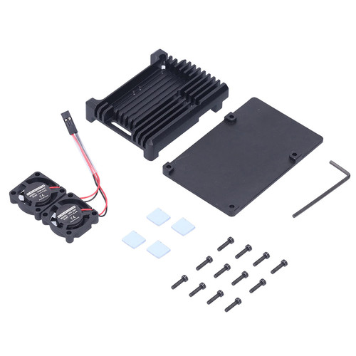 Heat Dissipation Enclosure, Black Case Cooling Protection Shell Heat Dissipation Aluminum Alloy Heat Dissipation, Desktop Computer Shell Cases