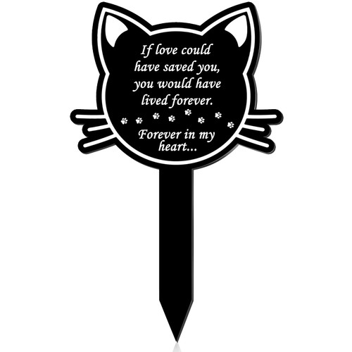 Unittype Grave Marker Memorial Gifts Pet Loss Stake Memorial Plaques for Outdoors Pet Memorial Garden Decoration Waterproof Acrylic Grave Marker Cemetery Black Sympathy Garden Stake (Cat) Unittype Grave Marker Memorial Gifts Pet Loss Stake Memorial Plaques for Outdoors Pet Memorial Garden Decoration Waterproof Acrylic Grave Marker Cemetery Black Sympathy Garden Stake (Cat)