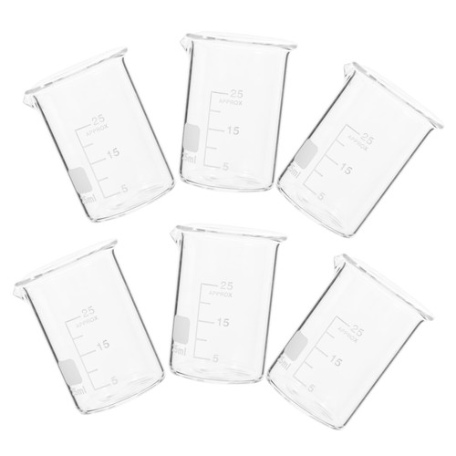 STOBOK 6pcs Tool Measuring Cups Measuring Cup with Scale Laboratory Beakers Lab Beakers Measuring Beakers Laboratory Measuring Cup Small Beaker Glass