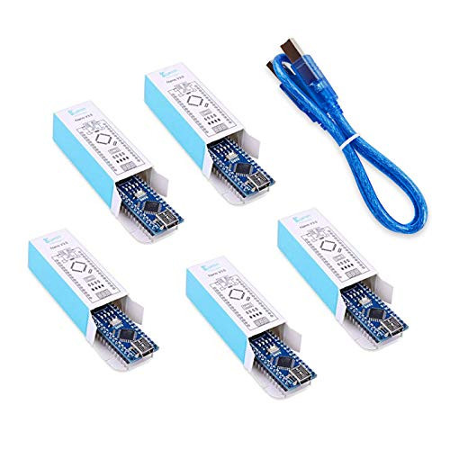 Keywishbot Nano V3.0 Board for Arduino, Mini V3.0 USB Nano ATmega328P 5V 16M Micro Controller Board Welded Module (5PCS + 1Cable)