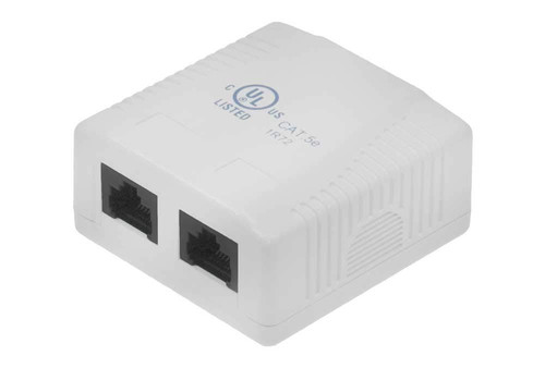 SF Cable RJ45 CAT5E 2 Port Surface Mount Box White, PCB Type