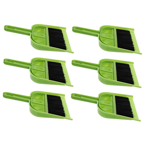 6 Sets Broom Dustpan Set Mini Dustpan Brush Portable Printers Small Desk Broom Sofa Bed Tables Keyboard Brush Broom Small Broom Dustpan Dusting Broom Computer Child Plastic Desktop
