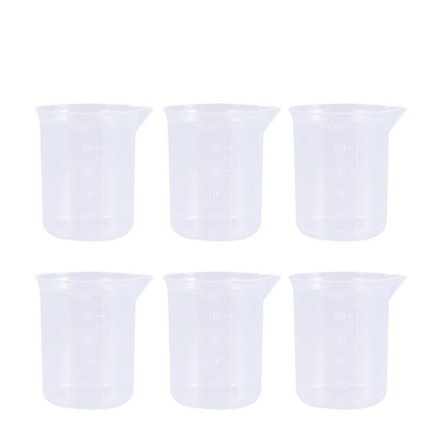TEHAUX 18 Pcs Kitchen Measuring Tool Measurement Beaker Resin Clear Cups Glass Beakers Cups for Liquid Container with Graduations Measuring Cup Measuring Beaker Mixing Cup Disposable