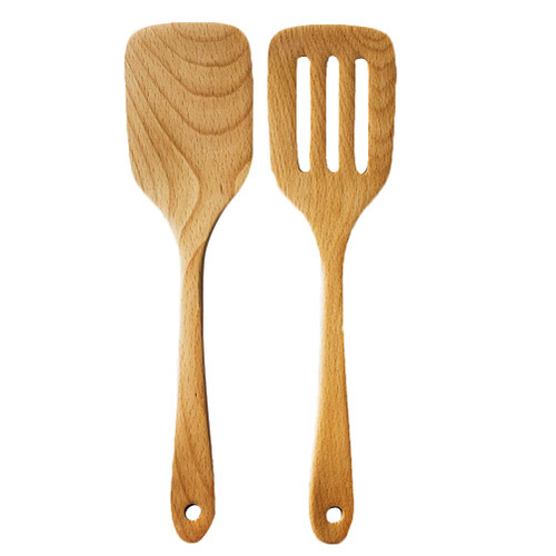 Hemoton 2pcs Wooden Cooking Utensils Wooden Cooking Spatula Wood Spatula Wooden Spatula for Cooking Wooden Mixing Spatula Wood Tools Non- Stick Pan Spatula Nonstick Wok Long Shovel Bamboo