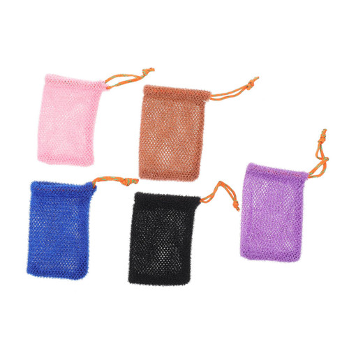 Beatifufu 5pcs Lathering Mesh Soap Bag Face Cleansing Foaming Nets Soap Exfoliating Bag Drawstring Holder Bags Mesh Soap Saver Bag Mesh Soap Pouch Mesh Foaming Net Bath Wipe Nylon Simple