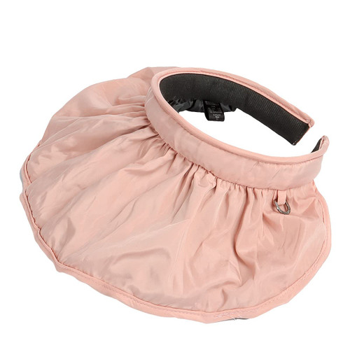 Sun Visor Hat for Women Wide Brim Sun Hat UV Protection Summer Beach Hat Foldable Packable (Pink)