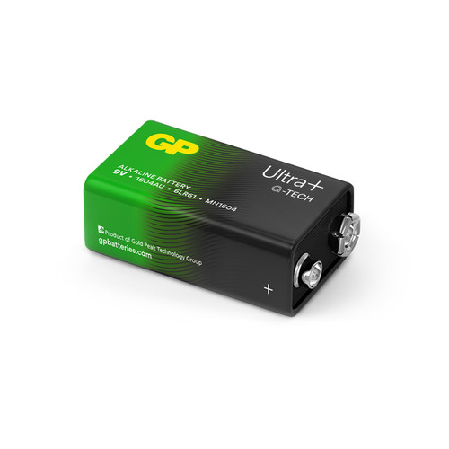 9V Battery GP Alkaline Ultra Plus 9V Pack of 1