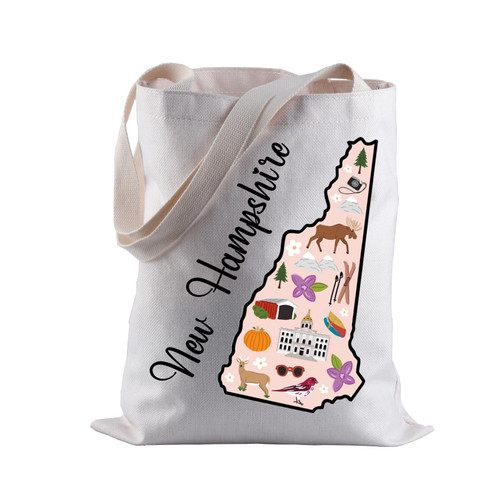 New Hampshire Map Tote Bag NH State Gift New Hampshire Travel Shopping Bag Proud American (New Hampshire) New Hampshire Map Tote Bag NH State Gift New Hampshire Travel Shopping Bag Proud American (New Hampshire)