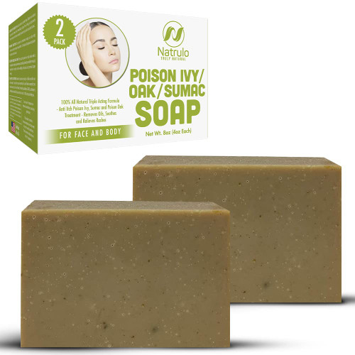 Poison Ivy Soap Bar - All Natural Poison Ivy Treatment - Anti-Itch Skin Cleanser Bar for Poison Ivy, Poison Oak & Sumac - Removes Oils, Soothes & Relieves Rashes - 4 oz Bars Made in USA (Pack of 2) Poison Ivy Soap Bar - All Natural Poison Ivy Treatment - Anti-Itch Skin Cleanser Bar for Poison Ivy, Poison Oak & Sumac - Removes Oils, Soothes & Relieves Rashes - 4 oz Bars Made in USA (Pack of 2)