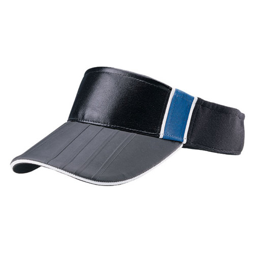 MCap PU Leather Look Front Visor, Black Royal