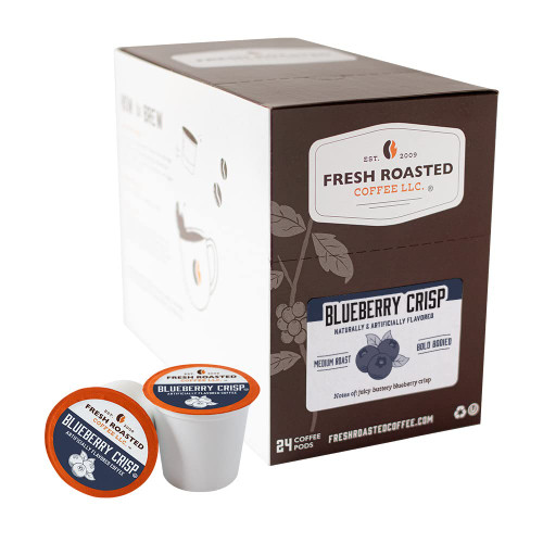 Fresh Roasted Coffee, Blueberry Crisp, Flavored Coffee Pods, 24 Count