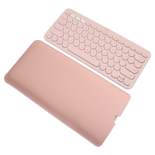 PU Leather Keyboard Sleeve Case for Logitech K380 Wireless Bluetooth Multi-Device Keyboard, Logitech K380 Mac Windows Chrome OS Keyboard Cover Skin Protector-Pink