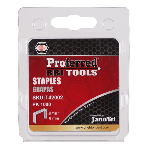 Proferred T42002 Staples, 1.2 mm Thick x 10.6 mm Wide, 5/16" (8 mm) Height