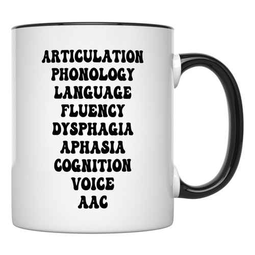 YouNique Designs Speech Therapist Mug 11 oz, Speech Therapist Gifts, SLP Mug, Speech Pathologist Gifts, SLP Gifts, Speech Therapy Gifts, Speech Language Pathologist Coffee Cup (Black Handle)