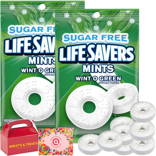 Life Savers Sugar Free Hard Candy Breath Mints With Refreshing Taste | Flavored Individually Wrapped LifeSaver (Wint-O-Green Wintergreen SugarFree - 2 Bags) Life Savers Sugar Free Hard Candy Breath Mints With Refreshing Taste | Flavored Individually Wrapped LifeSaver (Wint-O-Green Wintergreen SugarFree - 2 Bags)