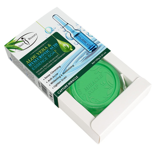 AICHUN BEAUTY Handmade Essence Soap Deep Cleaning Moisturizing Repair Oil Control Skincare 100ml (Aloe Vera & Hyaluronic Acid)