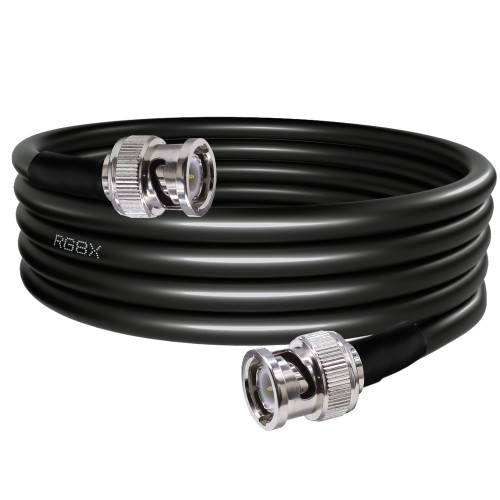 TUOLNK BNC Jumper Cable RG8X BNC Male to BNC Male Low Loss Extension Cable 6.6ft(2M) BNC Coax Cable 50 ohm for CCTV Systems
